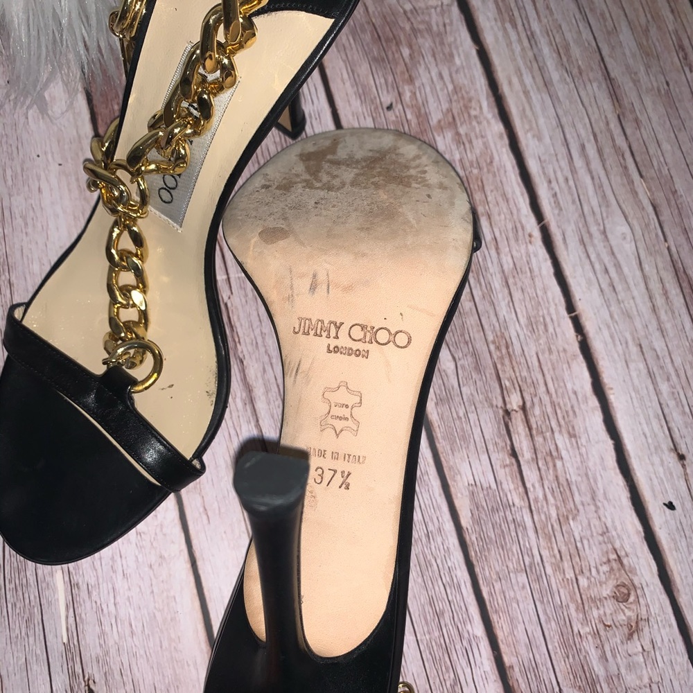 Jimmy Choo Leather Heels with chain - Picture 12 of 16